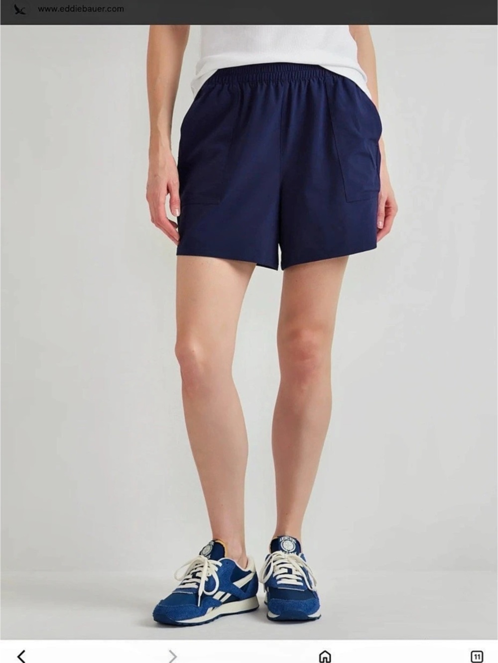 Eddie Bauer Wave Break Women's Pull-On Shorts Athletic Shorts Navy Blue